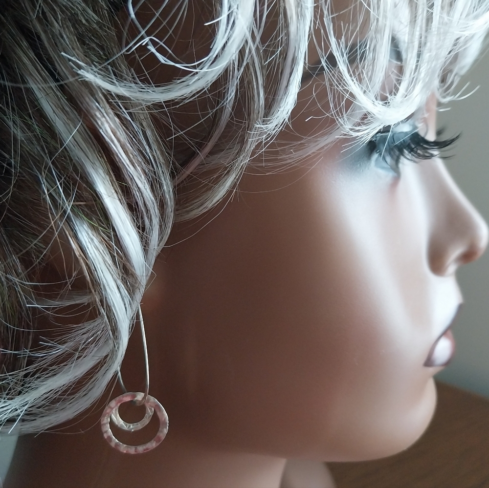 Vintage Sterling Silver Hoop Earrings - Picture 1 of 12